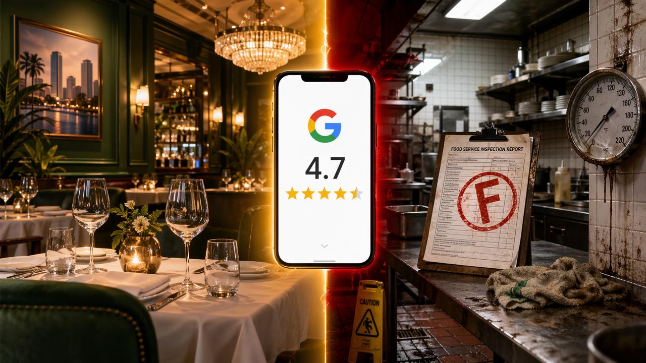 We Scored Google's Top 19 Tampa Restaurants — Here's What We Found — InspectFL visual showing Florida restaurant inspection data